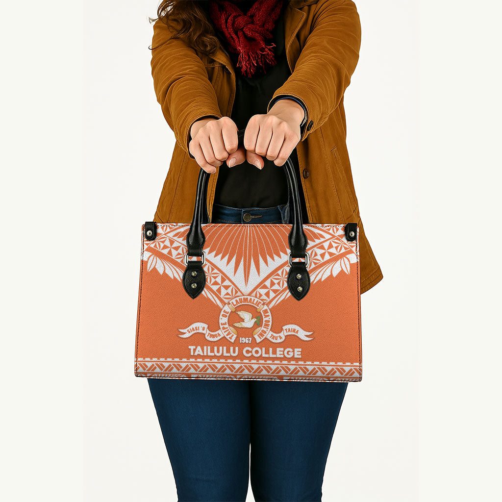 Tonga Tailulu College Leather Bag Tongan Kupesi Pattern