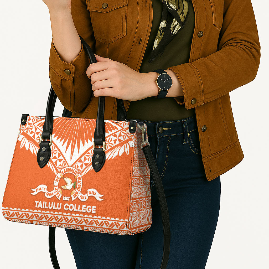 Tonga Tailulu College Leather Bag Tongan Kupesi Pattern
