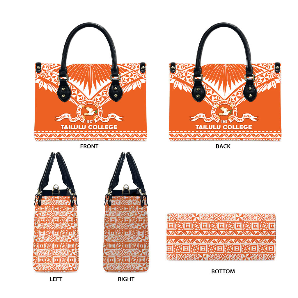 Tonga Tailulu College Leather Bag Tongan Kupesi Pattern