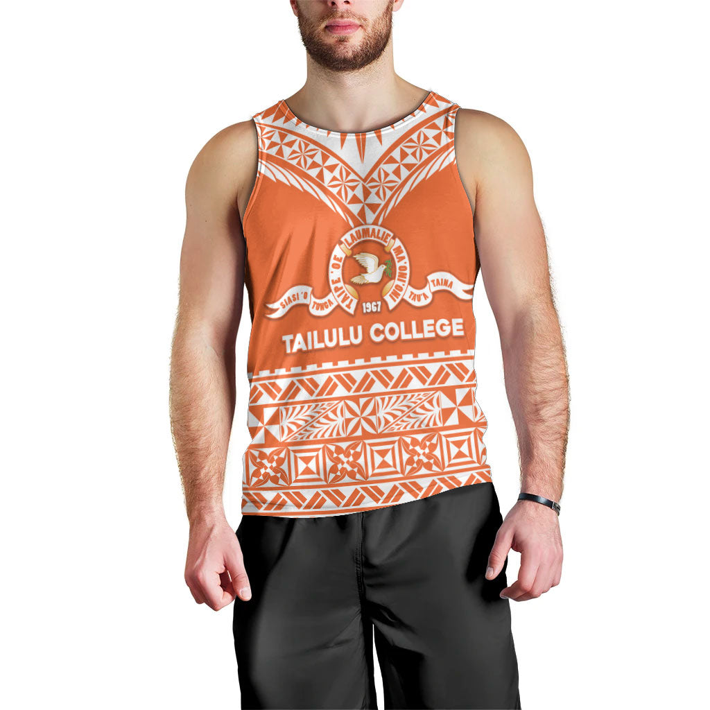 Personalised Tonga Tailulu College Men Tank Top Tongan Kupesi Pattern