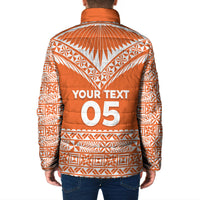 Personalised Tonga Tailulu College Padded Jacket Tongan Kupesi Pattern LT05 - Polynesian Pride
