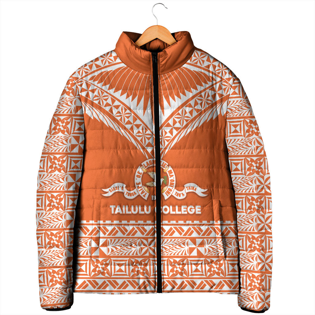 Personalised Tonga Tailulu College Padded Jacket Tongan Kupesi Pattern LT05 - Polynesian Pride