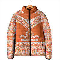 Personalised Tonga Tailulu College Padded Jacket Tongan Kupesi Pattern LT05 - Polynesian Pride