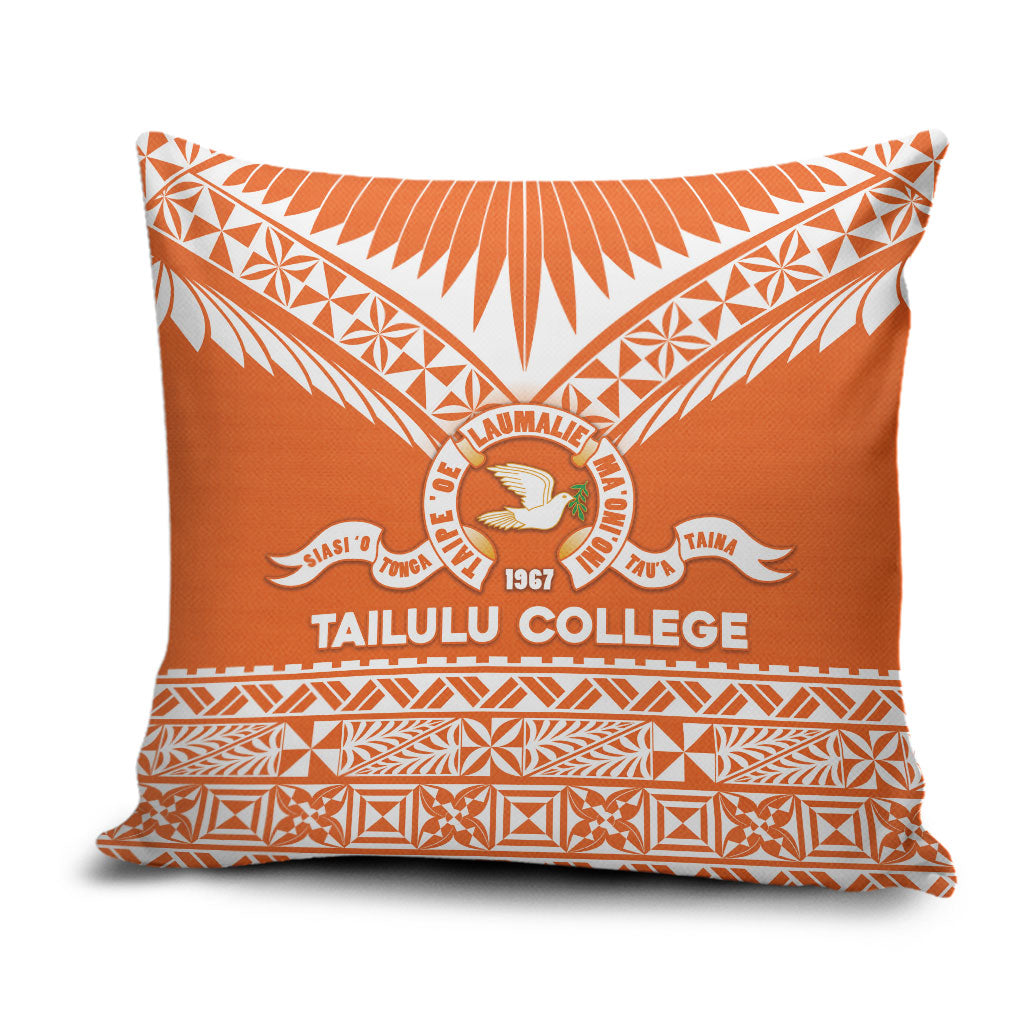 Tonga Tailulu College Pillow Cover Tongan Kupesi Pattern LT05 Orange - Polynesian Pride