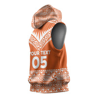 Personalised Tonga Tailulu College Sleeveless Hoodie Tongan Kupesi Pattern