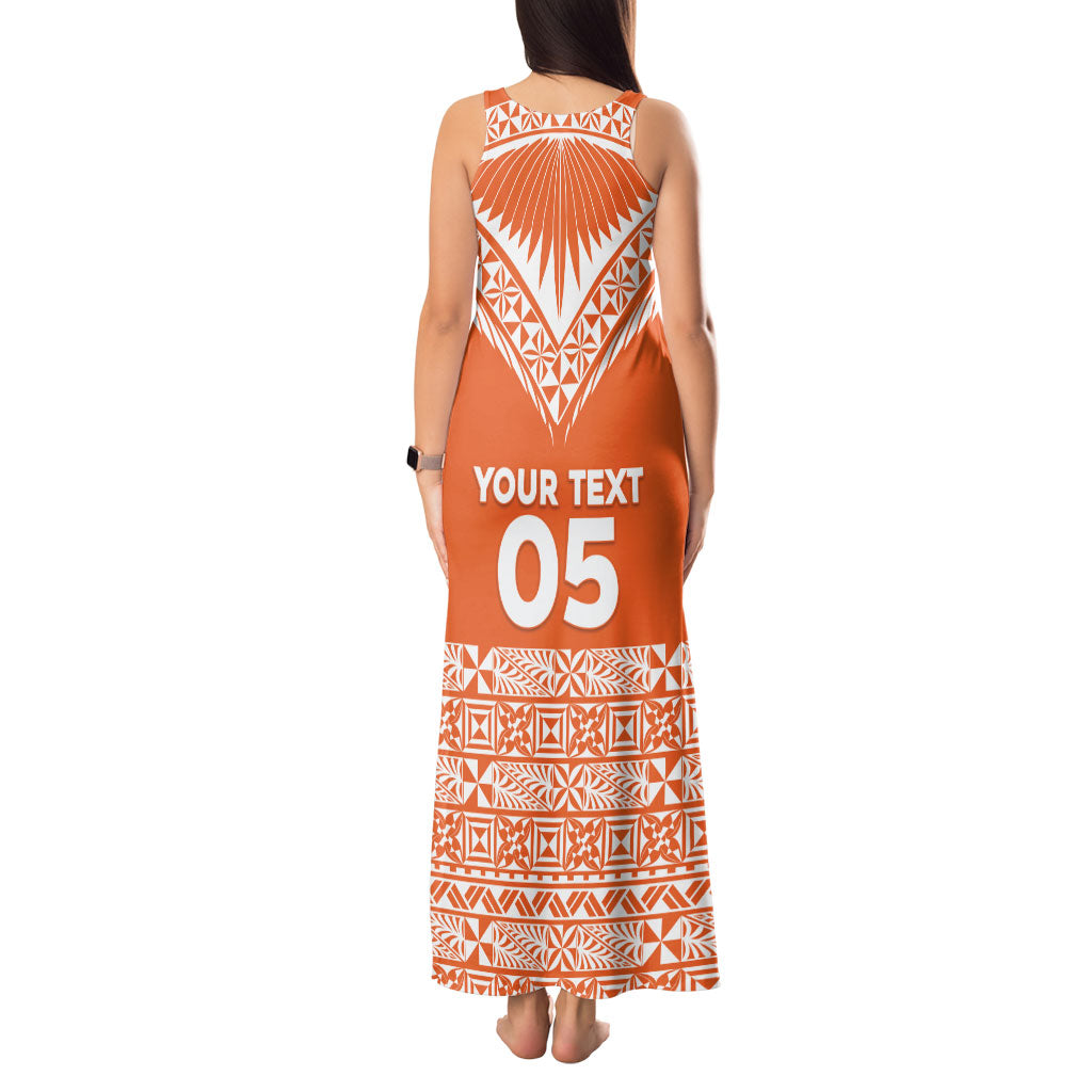 Personalised Tonga Tailulu College Tank Maxi Dress Tongan Kupesi Pattern