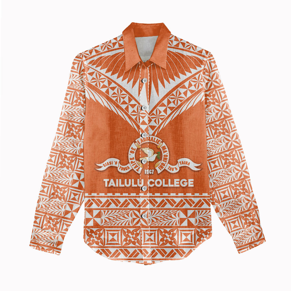 Personalised Tonga Tailulu College Women Casual Shirt Tongan Kupesi Pattern LT05 - Polynesian Pride