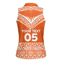 Personalised Tonga Tailulu College Women Sleeveless Polo Shirt Tongan Kupesi Pattern LT05 - Polynesian Pride