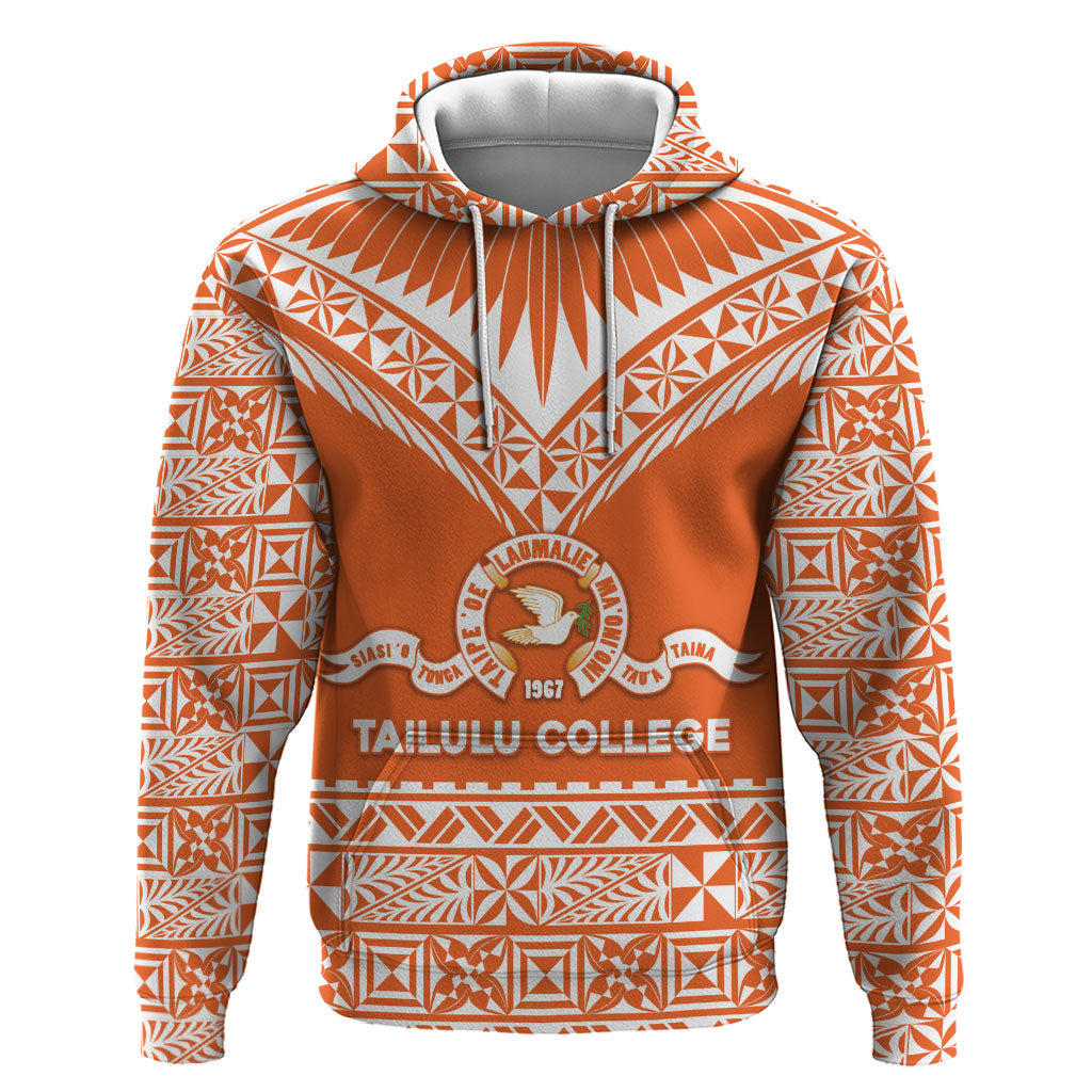 Personalised Tonga Tailulu College Zip Hoodie Tongan Kupesi Pattern