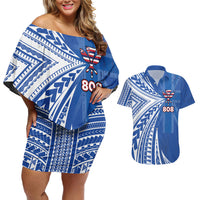 Personalised Hawaii 808 Couples Matching Off Shoulder Short Dress and Hawaiian Shirt Unique Style