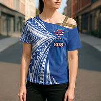 Personalised Hawaii 808 Cross Shoulder Shirt Unique Style LT05 - Polynesian Pride