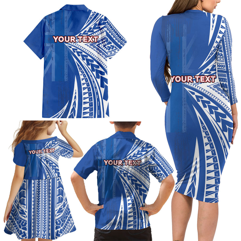 Personalised Hawaii 808 Family Matching Long Sleeve Bodycon Dress and Hawaiian Shirt Unique Style LT05 - Polynesian Pride