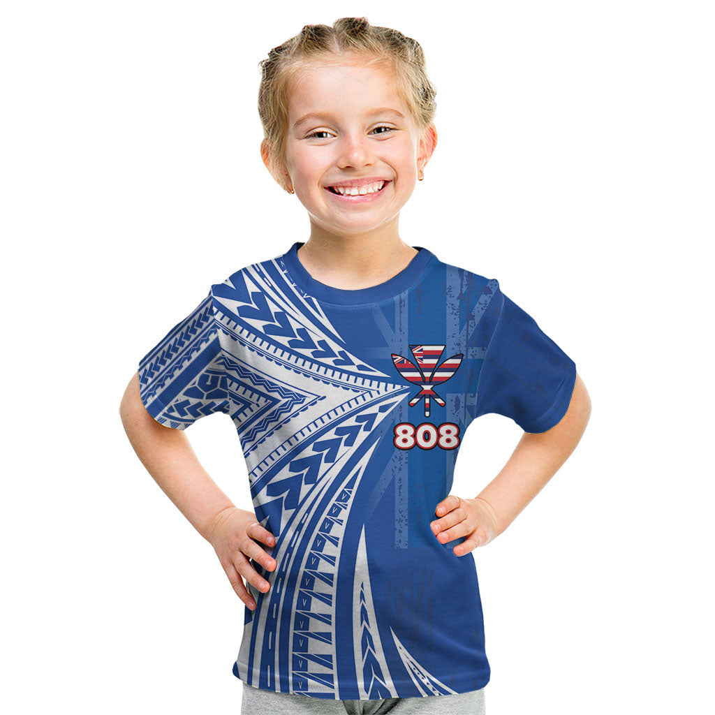 Personalised Hawaii 808 Kid T Shirt Unique Style LT05 Blue - Polynesian Pride