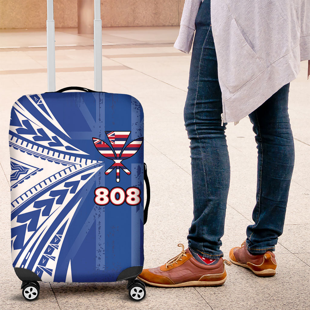 Hawaii 808 Luggage Cover Unique Style LT05 Blue - Polynesian Pride