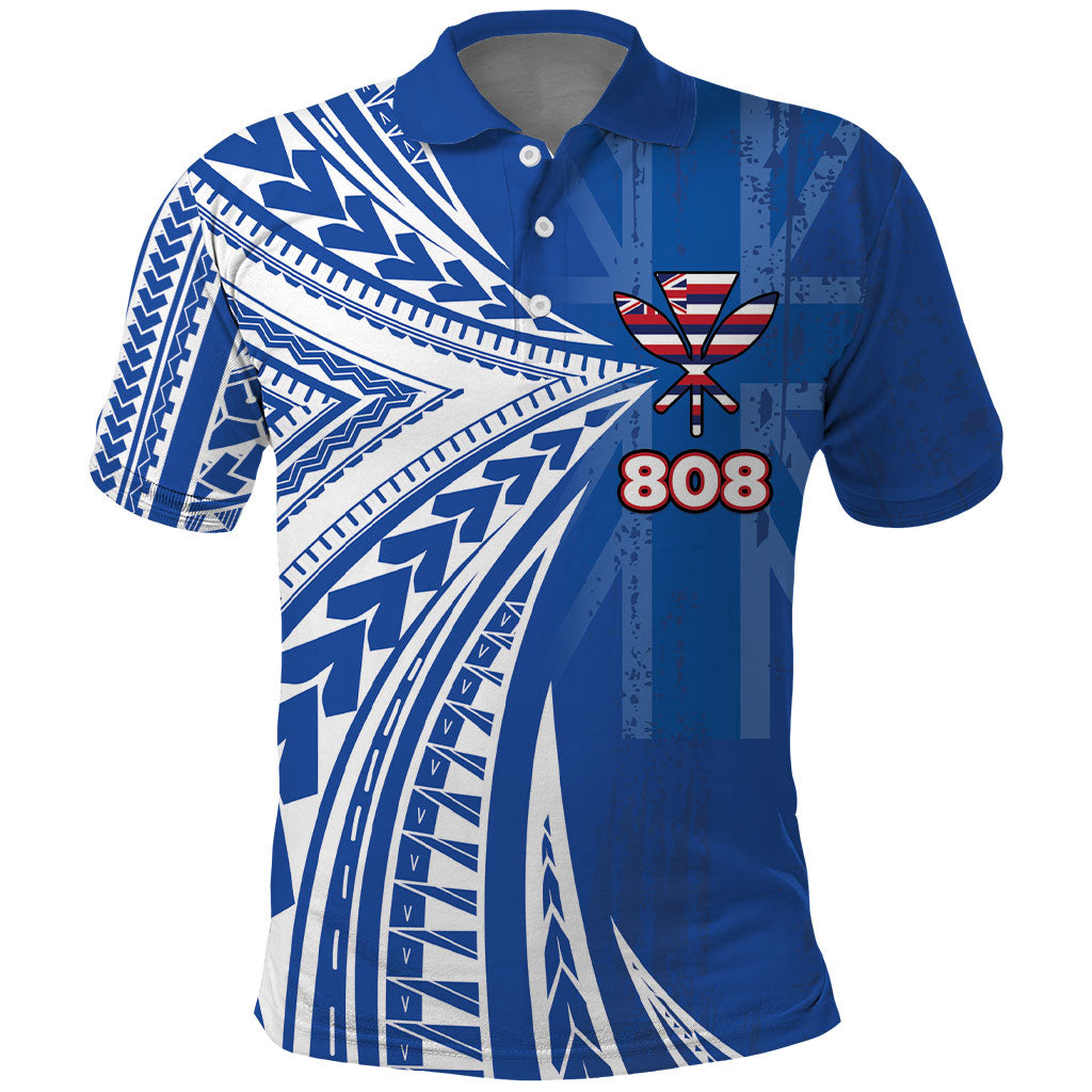 Personalised Hawaii 808 Polo Shirt Unique Style LT05 Blue - Polynesian Pride