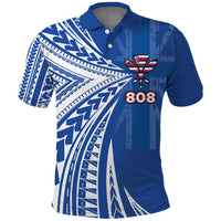Personalised Hawaii 808 Polo Shirt Unique Style LT05 Blue - Polynesian Pride
