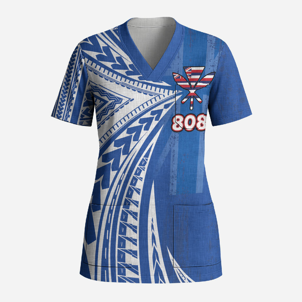 Personalised Hawaii 808 Scrub Top Unique Style