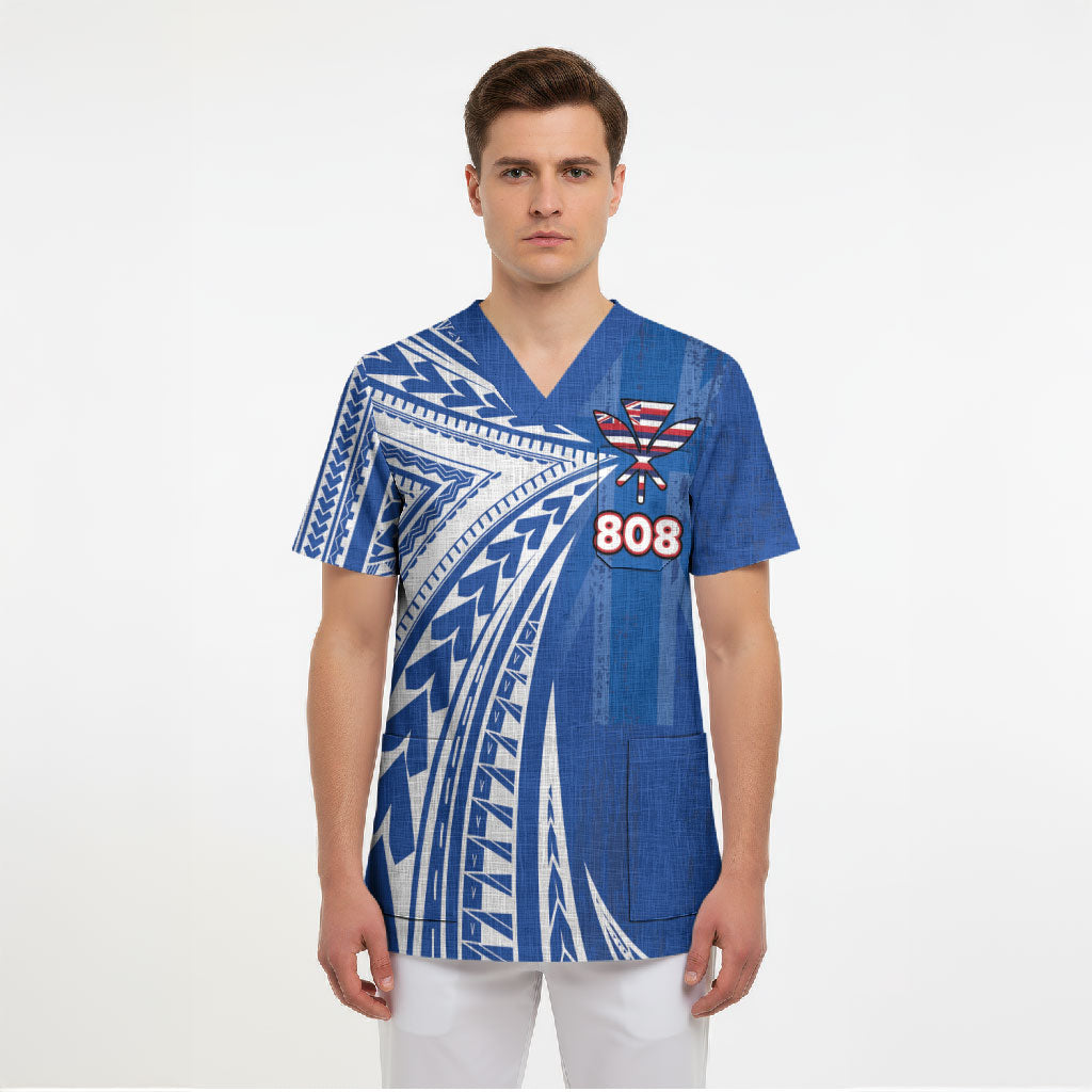 Personalised Hawaii 808 Scrub Top Unique Style