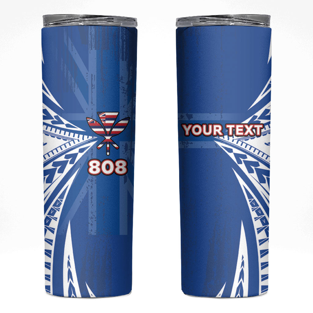 Personalised Hawaii 808 Skinny Tumbler Unique Style LT05 Blue - Polynesian Pride