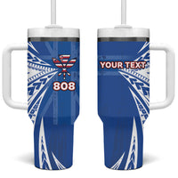 Personalised Hawaii 808 Tumbler With Handle Unique Style LT05 One Size: 40 oz Blue - Polynesian Pride