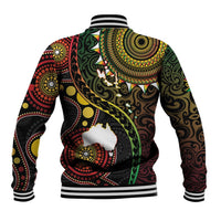 Vanuatu And Australia Aboriginal Baseball Jacket Iguana And Kangaroo Together LT05 - Polynesian Pride