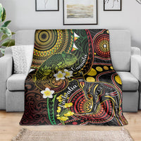Vanuatu And Australia Aboriginal Blanket Iguana And Kangaroo Together LT05 - Polynesian Pride