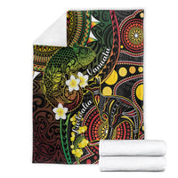 Vanuatu And Australia Aboriginal Blanket Iguana And Kangaroo Together LT05 - Polynesian Pride