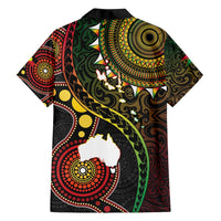 Vanuatu And Australia Aboriginal Family Matching Off Shoulder Maxi Dress and Hawaiian Shirt Iguana And Kangaroo Together LT05 - Polynesian Pride