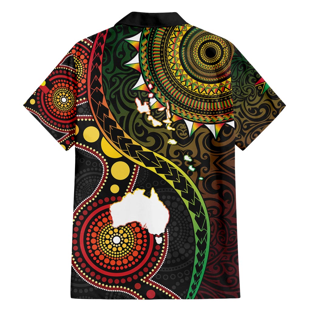 Vanuatu And Australia Aboriginal Family Matching Summer Maxi Dress and Hawaiian Shirt Iguana And Kangaroo Together LT05 - Polynesian Pride
