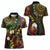 Vanuatu And Australia Aboriginal Women Polo Shirt Iguana And Kangaroo Together