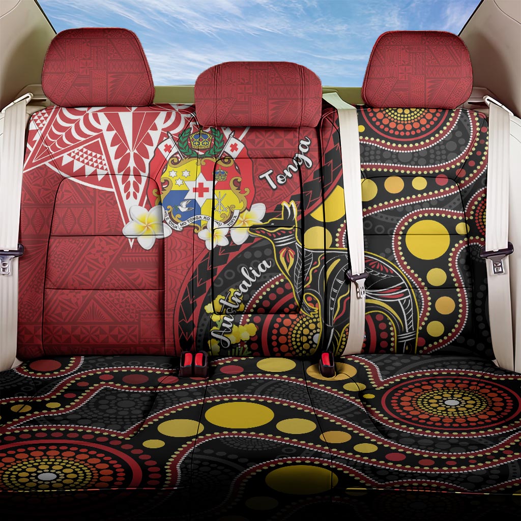 Tonga Ngatu And Australia Aboriginal Back Car Seat Cover Tongan Dove And Kangaroo Together