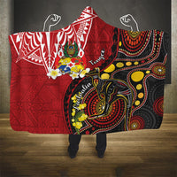 Tonga Ngatu And Australia Aboriginal Hooded Blanket Tongan Dove And Kangaroo Together