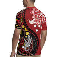 Tonga Ngatu And Australia Aboriginal Rugby Jersey Tongan Dove And Kangaroo Together