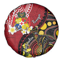 Tonga Ngatu And Australia Aboriginal Spare Tire Cover Tongan Dove And Kangaroo Together