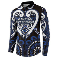 Custom Aotearoa Ngati Tuwharetoa Button Sweatshirt Maori Tribal Pattern