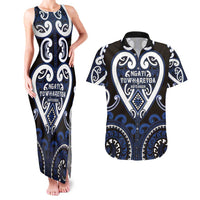 Custom Aotearoa Ngati Tuwharetoa Couples Matching Tank Maxi Dress and Hawaiian Shirt Maori Tribal Pattern