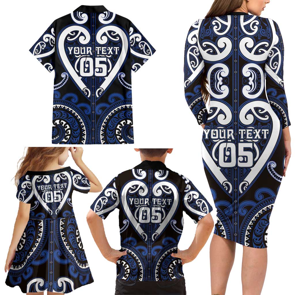 Custom Aotearoa Ngati Tuwharetoa Family Matching Long Sleeve Bodycon Dress and Hawaiian Shirt Maori Tribal Pattern