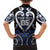 Custom Aotearoa Ngati Tuwharetoa Family Matching Off The Shoulder Long Sleeve Dress and Hawaiian Shirt Maori Tribal Pattern
