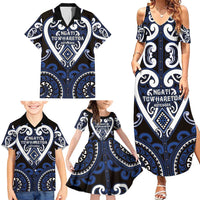 Custom Aotearoa Ngati Tuwharetoa Family Matching Summer Maxi Dress and Hawaiian Shirt Maori Tribal Pattern
