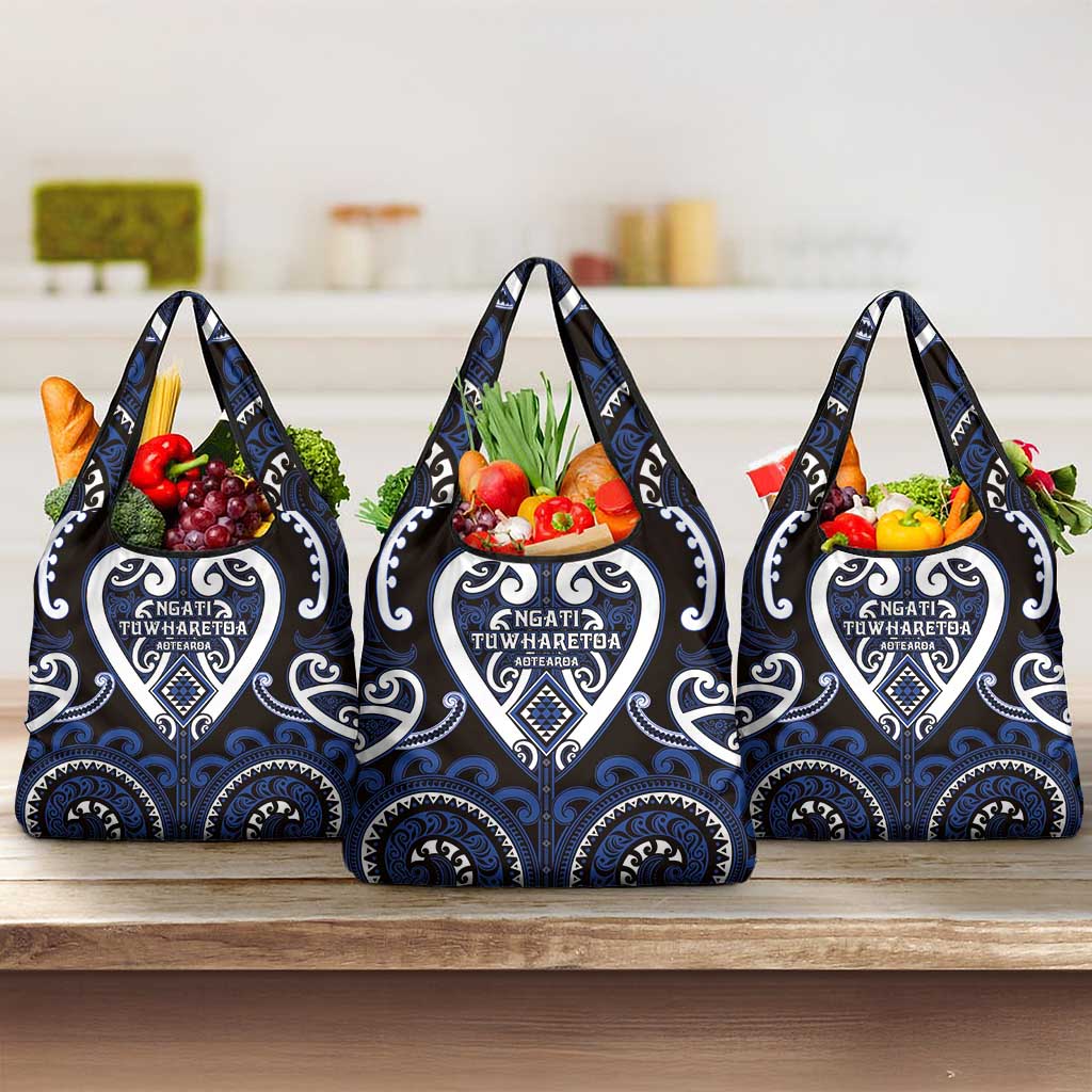 Aotearoa Ngati Tuwharetoa Grocery Bag Maori Tribal Pattern LT05 3-pack One Size Navy - Polynesian Pride