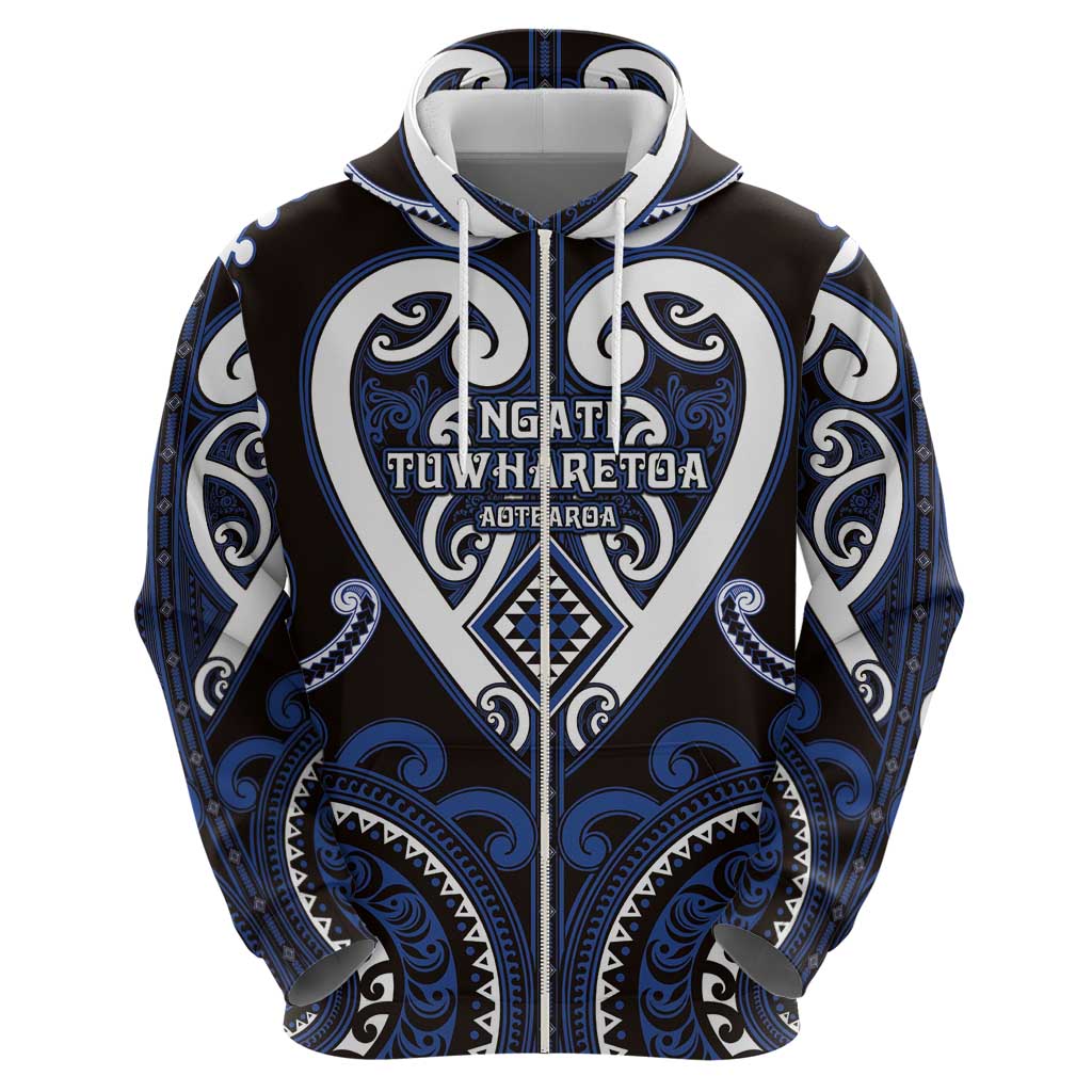 Custom Aotearoa Ngati Tuwharetoa Hoodie Maori Tribal Pattern