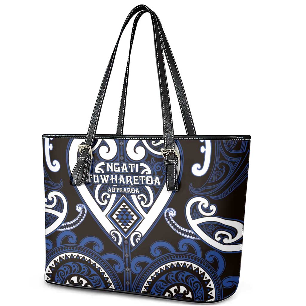 Aotearoa Ngati Tuwharetoa Leather Tote Bag Maori Tribal Pattern LT05 - Polynesian Pride