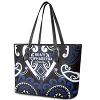 Aotearoa Ngati Tuwharetoa Leather Tote Bag Maori Tribal Pattern LT05 - Polynesian Pride