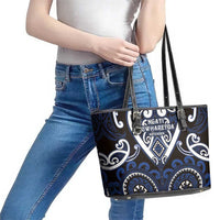 Aotearoa Ngati Tuwharetoa Leather Tote Bag Maori Tribal Pattern LT05 - Polynesian Pride