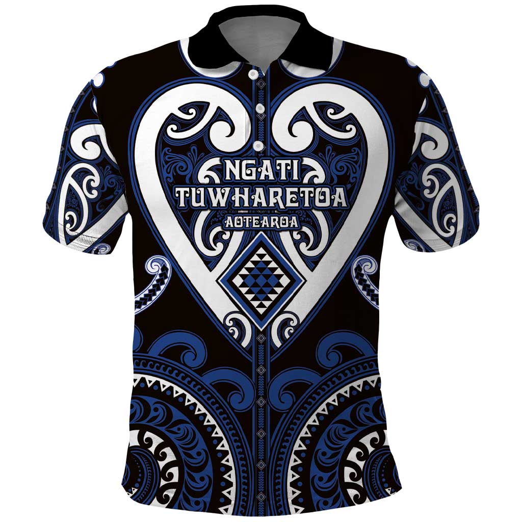 Custom Aotearoa Ngati Tuwharetoa Polo Shirt Maori Tribal Pattern
