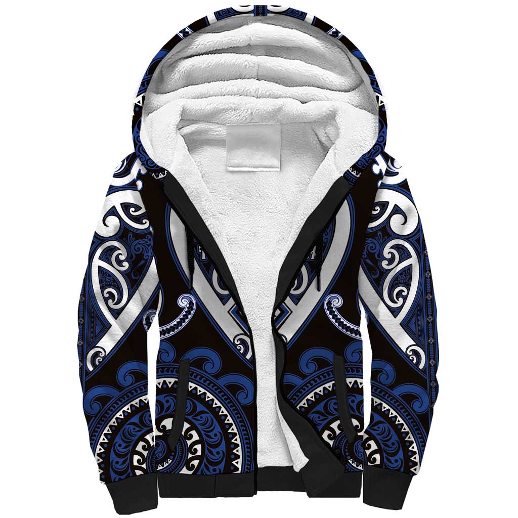 Custom Aotearoa Ngati Tuwharetoa Sherpa Hoodie Maori Tribal Pattern