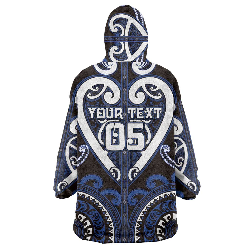 Custom Aotearoa Ngati Tuwharetoa Wearable Blanket Hoodie Maori Tribal Pattern