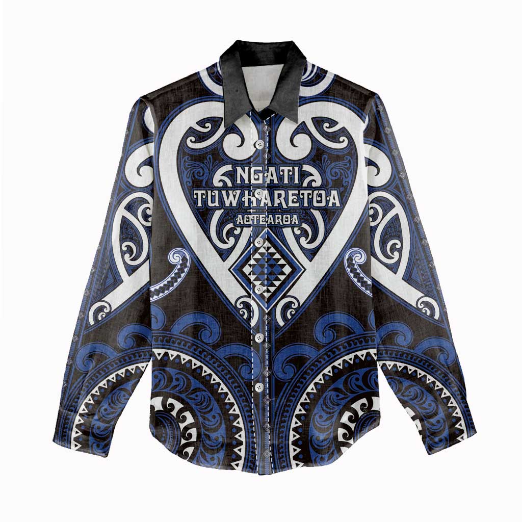 Custom Aotearoa Ngati Tuwharetoa Women Casual Shirt Maori Tribal Pattern