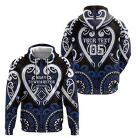 Custom Aotearoa Ngati Tuwharetoa Zip Hoodie Maori Tribal Pattern LT05 - Polynesian Pride