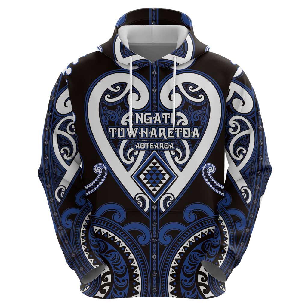 Custom Aotearoa Ngati Tuwharetoa Zip Hoodie Maori Tribal Pattern LT05 - Polynesian Pride